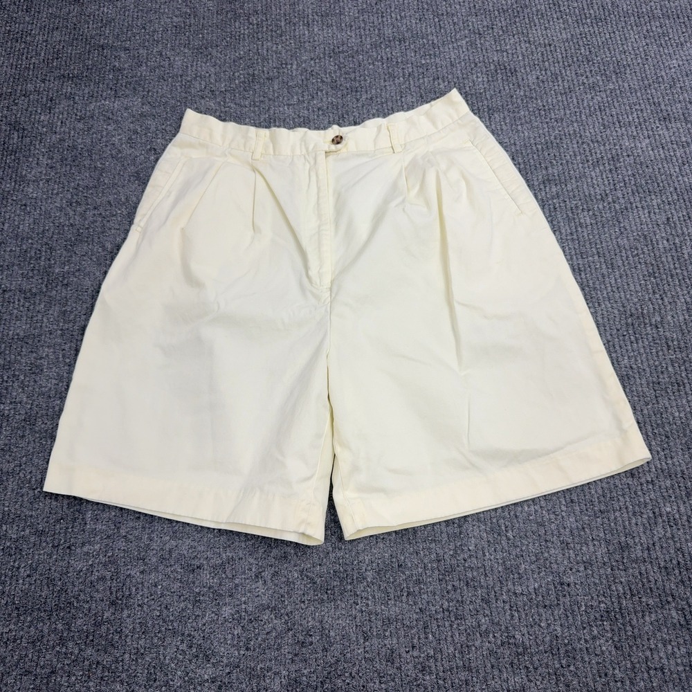 Cutter Buck Shorts Mens 42 Light Yellow Cotton Pleated Chino Golf Casual Summer